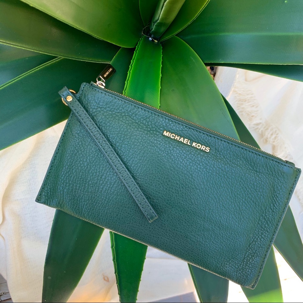 Michael Kors Green Clutch